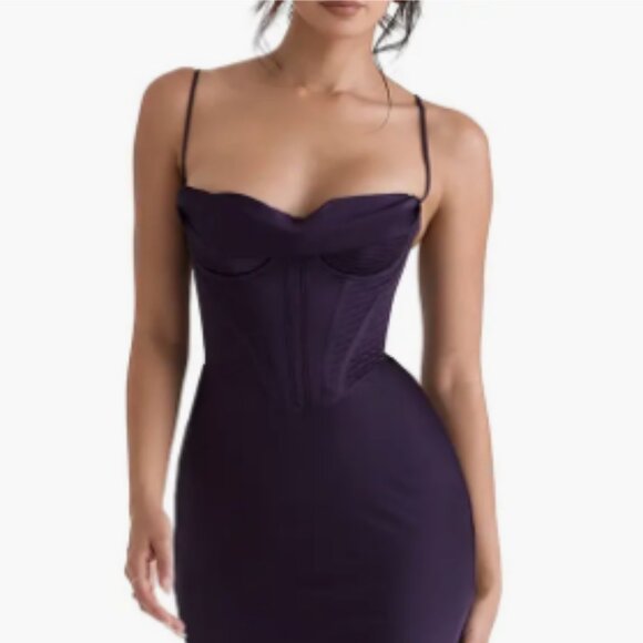 House of CB Charmaine Corset Dress Purple Size Large - Picture 1 of 14